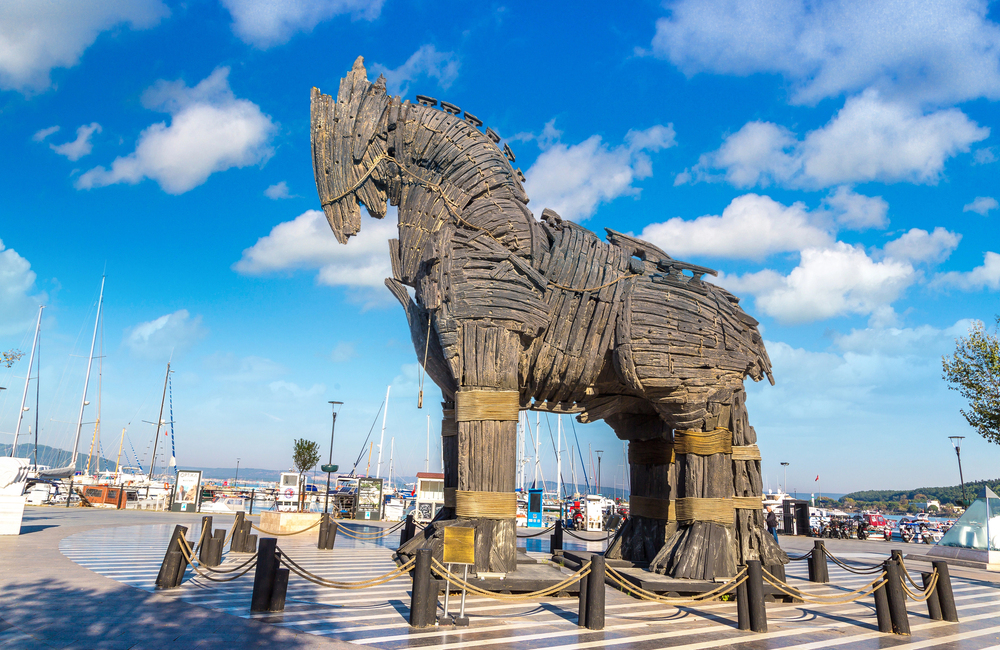 Mythical Trojan Horse Representing Strategic Deception