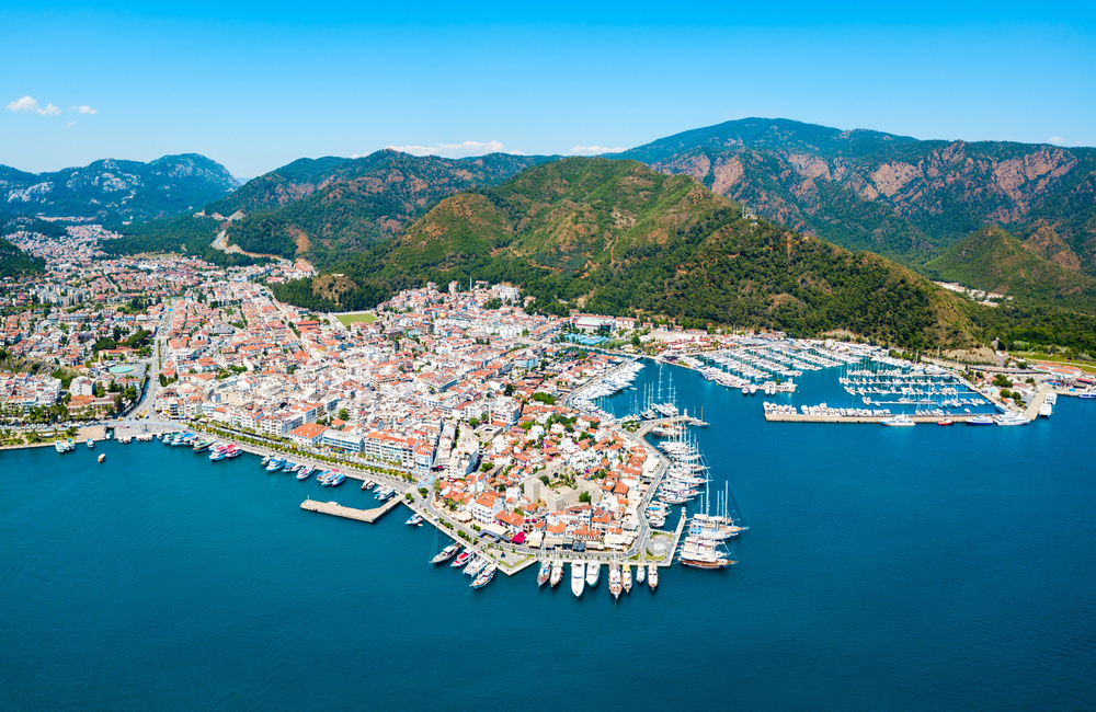 Aerial View of Marmaris Marina and Harbor