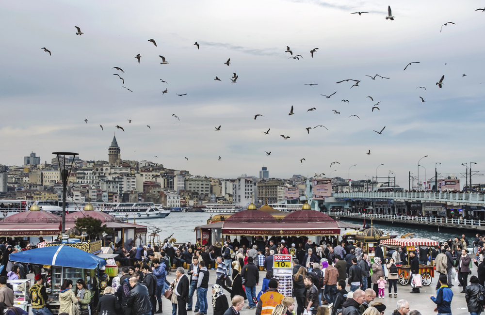 Istanbul Skyline with Eminonu and Galata Tower