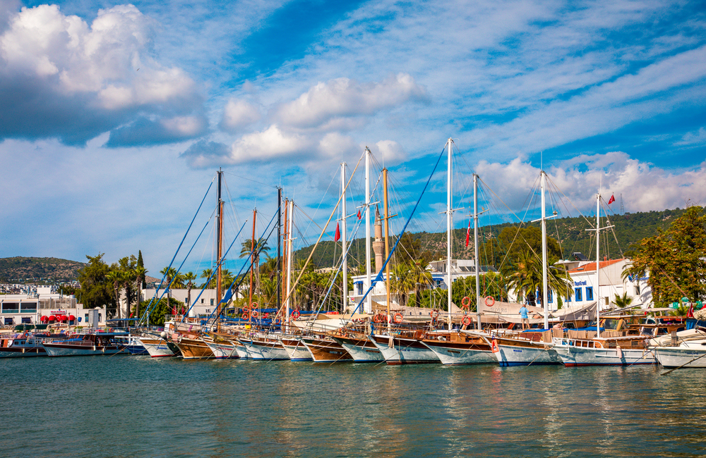 Bodrum Marina with Luxury Sailboats