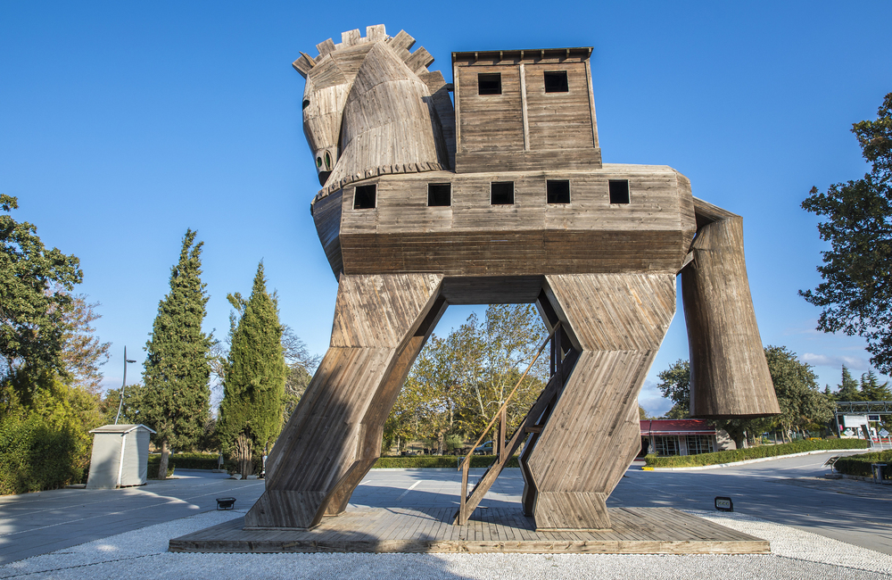 Trojan Horse Icon Representing Strategy and Security