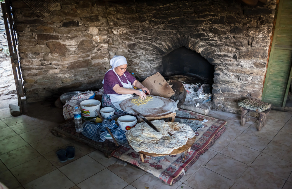 Woman Preparing Traditional Turkish Gozleme