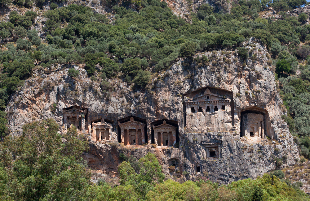 Ancient Dalyan King Tombs in Turkey