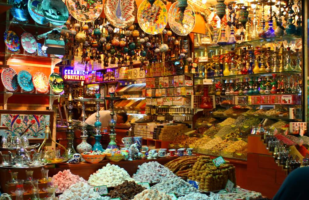 Colorful Spice Bazaar with Exotic Herbs