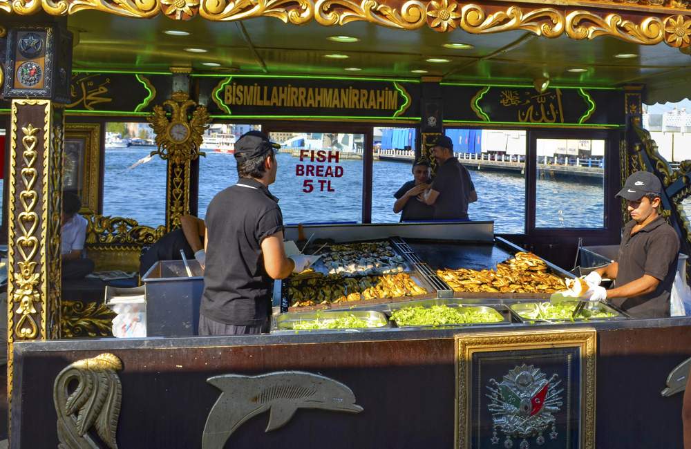 Iconic Eminonu Fish Sandwich Boat Istanbul