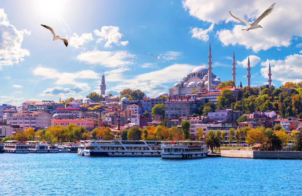 Golden Horn Boats With Süleymaniye Mosque
