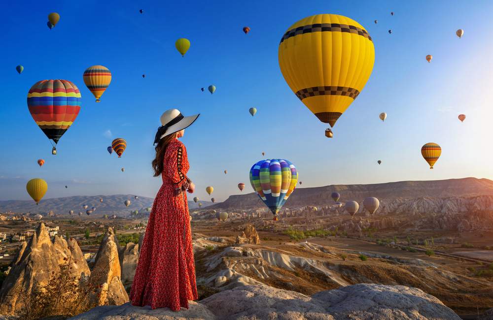 Hot Air Balloons Painting Cappadocia Skies