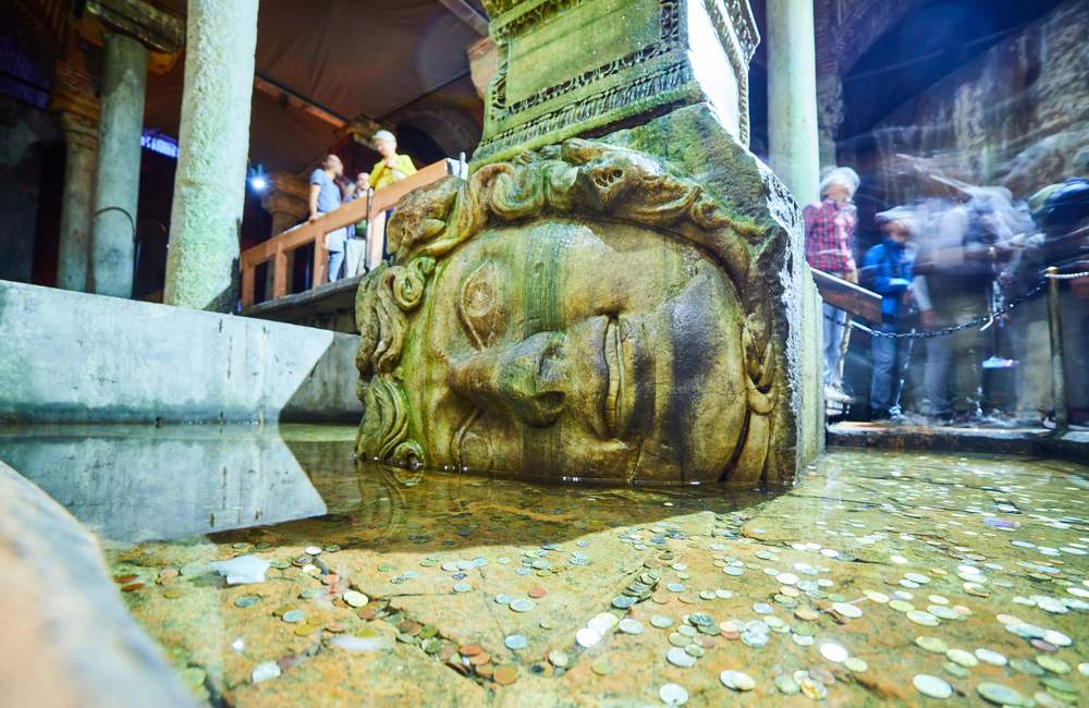 Medusa Head in Basilica Cistern Istanbul