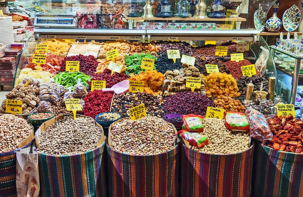 Exotic Spice Market Display With Rich Colors and Textures