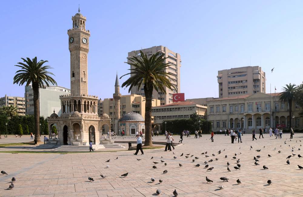 Historical Izmir Clock Tower Konak Square Landmark