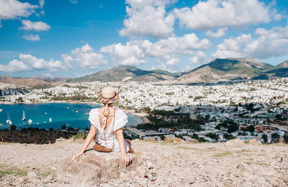 Bodrum Coastal Panorama Turquoise Waters And Hills